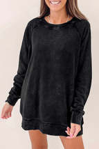 Black Mineral Wash Oversized Pullover Sweatshirt - £25.97 GBP+