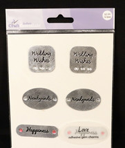 Jo-Ann Craft 6pc Adhesive Love Metal Gem Charms Stickers Wedding Newlywe... - £1.32 GBP