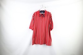 Vtg 90s Tommy Hilfiger Mens XL Faded Striped Striped Collared Golf Polo Shirt - £31.60 GBP