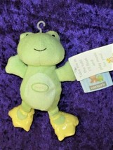 Carters small Green Frog Stuffed Plush Terrycloth Baby Bath Toy Yellow F... - £31.10 GBP