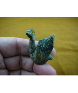 (Y-SWA-5) SWAN gray baby bird carving SOAPSTONE gem stone figurine I lov... - $12.32 CAD