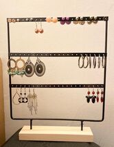 Earrings Organizer Jewelry Display Stand, 3-Tier Metal 2.8&quot;D x 11.6&quot;W x ... - $17.82