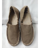 Crocs Slip On Canvas Loafer Shoes Brown Frayed 11037 Men&#39;s Size 12 - $20.00