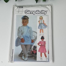 Simplicity 7298 Sewing Pattern Girls Dress Jacket Pattern Size 5 - $7.38