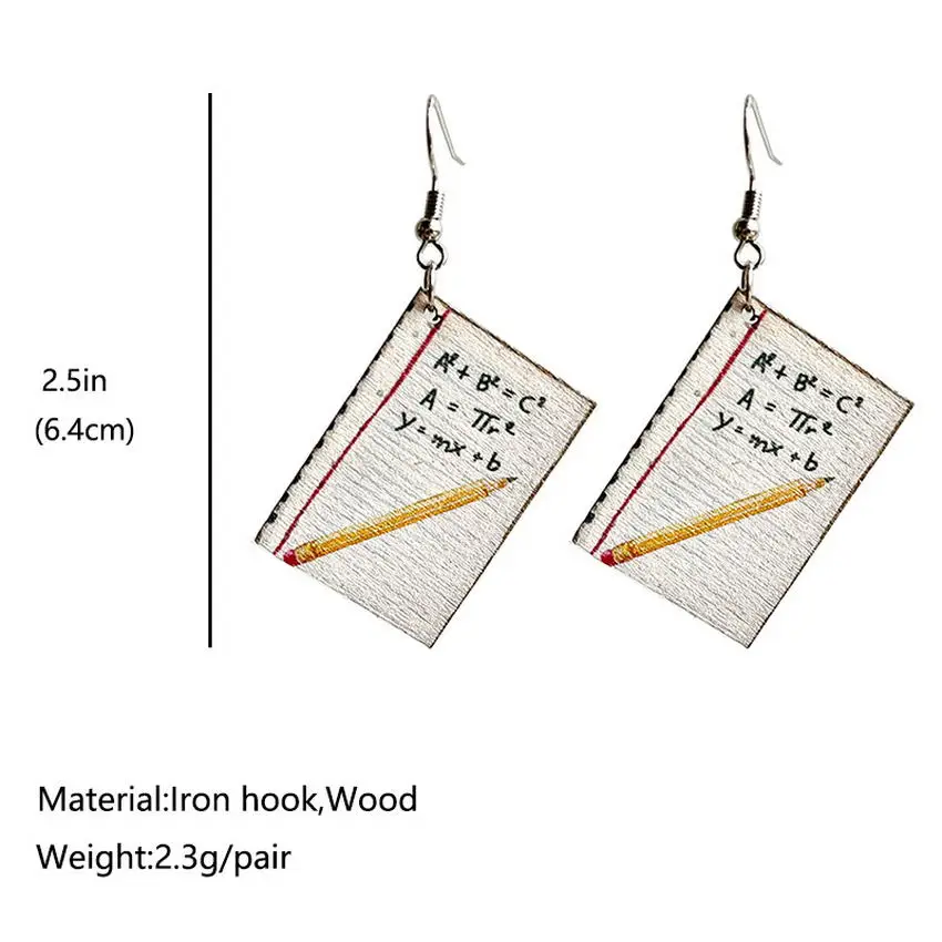 Game Fun Play Toys A Wood Jotter Palette Drop Earrings Funny Owl Stacked Book Te - £23.32 GBP