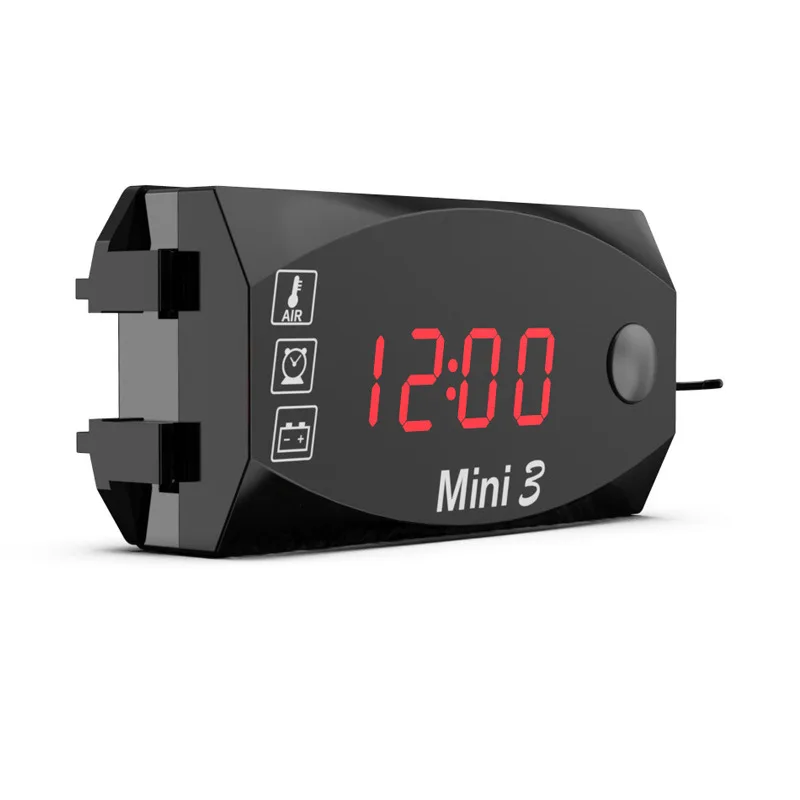 3 In 1 12V Motorcycle Electronic Clock IP67 Waterproof Dust-proof Thermometer Vo - £104.58 GBP