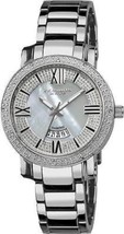 NEW Akribos XXIV AK507SS Women&#39;s Diamond Accented Swiss Stainless Steel Watch - £51.39 GBP