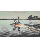 Motor Launch Boat St Joseph River Constantine Michigan 1909 postcard - £6.29 GBP