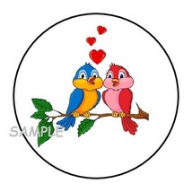 30 Cute Love Birds Envelope Seals Labels Stickers 1.5&quot; Round Gifts - £5.98 GBP