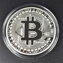 50Pc Silver Plated Collectible Art Physical Commemorative Bitcoin Coin W... - £57.88 GBP