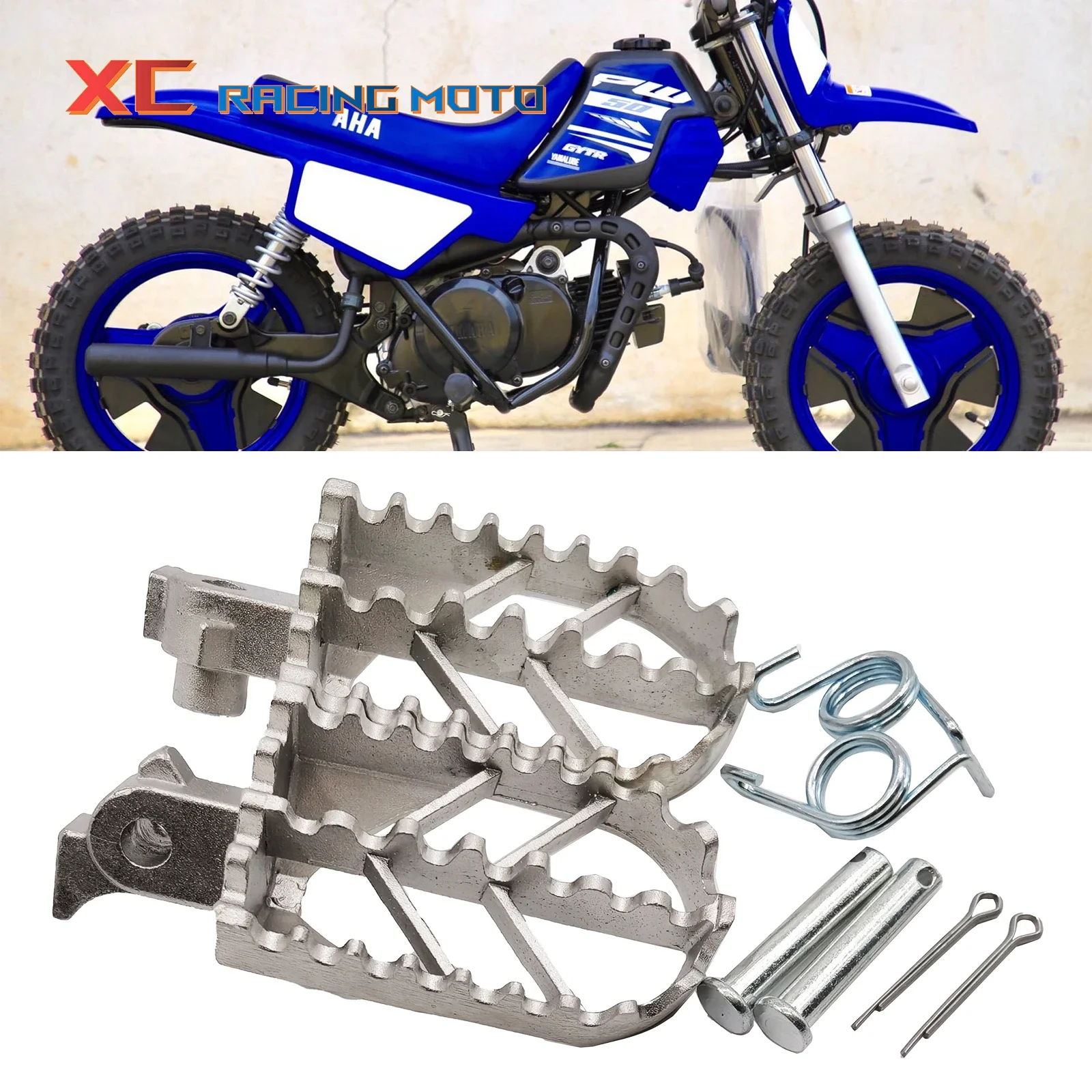Stainless Steel Footpegs Foot Rest Pegs For Yamaha TW200 PW50 PW80 Honda... - $30.58