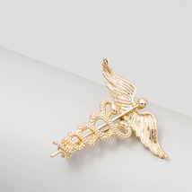 18K Gold-Plated Angel Wing &amp; Snake Brooch - £9.48 GBP