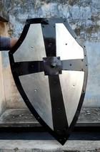 Medieval Hand-Forged Gothic Layered Steel Cross Shield  Battle Armor shield - £112.64 GBP