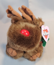 Swibco Puffkins 5in Plush Brown Moose Reindeer Soft Toy Limited Ed. Chri... - $12.82