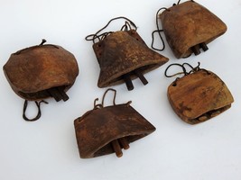 Lote de 05 piezas de campana de vaca de madera antigua de los años 1900,... - £142.68 GBP