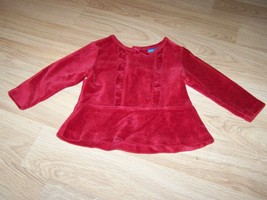 Infant Size 12 Months The Children&#39;s Place Red Velour Long Sleeve Shirt ... - £9.58 GBP