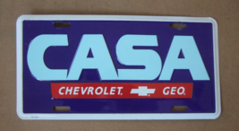 Rare Original Casa Chevrolet Geo Auto Dealership License Plate Nice - $22.50