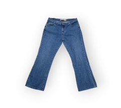 Boot Cut Blue Jean Denim Mid Rise Medium Wash Pants Size 16M 34&quot; Waist L... - $29.00