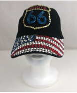 Route 66 With USA Flag Women&#39;s Beaded Adjustable Baseball Cap - $20.33 CAD