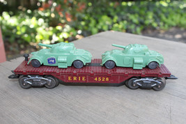 Marx Erie 4528 Flatcar w/ 2 Army Tanks - £27.65 GBP