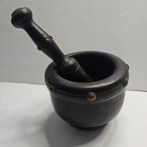 Lobeco Bowl And Pestle Handcrafted In Spain Black Wood 4&quot; Tall 4.5&quot; Wide... - £30.60 GBP