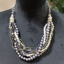 Women Fashion Bohemian Style Multi Strand Beaded Faux Pearl Necklace w/ Lobster - $29.70