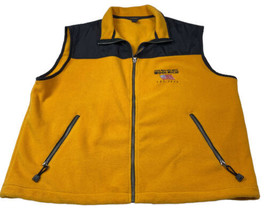 Vintage Woolrich Ameican Flag Yellow fleece Vest Mens Size XL - £17.46 GBP
