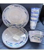 Sigrid Olsen School of Fish Melamine Dinner Plates, Salad &amp; Serving Bowl... - $124.99