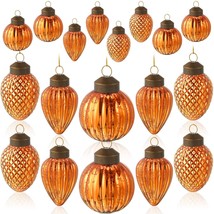 Set Of 24 Fall Tree Ornaments Thanksgiving Ornaments Assorted Mini Glass Ornamen - £34.64 GBP