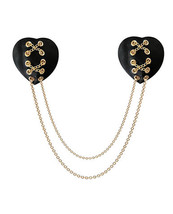 &#39;neva Nude Two Heart Chained Pasties - Black O/s - £22.01 GBP