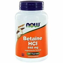 NEW Now Foods Betaine HCl Vegetarian Gluten Free Supplement 648 mg 120 Capsules - £15.65 GBP