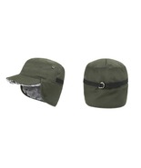 Army Green Winter Hat with Ear Flaps Thermal Warm Snow Ski Cap Flat Cap - £28.70 GBP