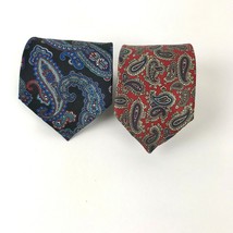 Vtg Paisley Tie lot Cambridge Classics Mervyns Stafford 100% Silk Mod USA - £15.02 GBP