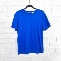 Calvin Klein Liquid Touch T Shirt Mens Large Blue Embroidered Logo  - £10.17 GBP