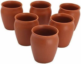 Hand Made Terracotta Clay Tea-Coffee Mug Kullad Cup Pack-6 - £31.46 GBP