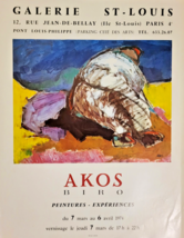 Biro Akos - Cartel Original Exposición - Galería Saint Louis París - Raro - 1974 - £114.17 GBP