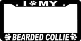 Bearded Collie Dog Paw Print License Plate Frame - £3.57 GBP