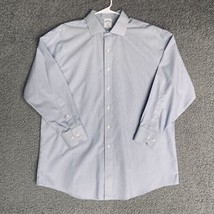 Brooks Brothers Regent 1818 Shirt Adult 17-2/3 Non-Iron Light Blue Stripe Button - £15.53 GBP