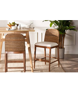 Leon Seagrass and Acacia Wood Counter Stool - €224,16 EUR