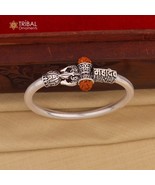 925 Sterling silver trishul and Mahadev rudraksha bangle bracelet kada n... - $169.24 CAD