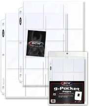 1 pack of 20 BCW 2 ⅝" x 3 ⁹⁄₁₆" Card 9-Pocket Pro Binder Pages - $15.67