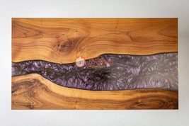 Purple Epoxy Resin Dining Table Tops, Mid Century Modern Arts, Hallway D... - $507.04+