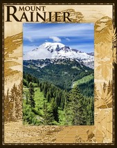 Mount Rainier Mt. Scene Laser Engraved Wood Picture Frame Portrait (8 x 10) - £42.35 GBP