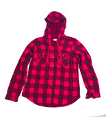 Columbia Sportswear Red &amp; Black Checked Hooded Roll Tab Sleeves Shirt - £15.52 GBP