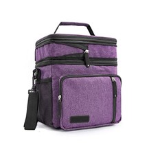 Men&#39;S Double/Women&#39;S Compartment Lunch Bag, Insulated Lunch Cooler Tote 2 Roomy  - £33.46 GBP