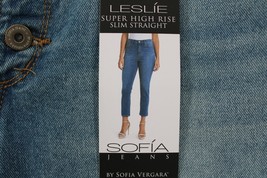 Sofia Jeans by Sofia Vergara SZ 8 Leslie Super High Rise Slim Straight 33 X 26 - £14.11 GBP