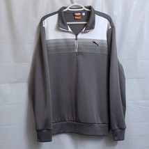 PUMA 1/4 Zip Pullover Sweater Men&#39;s Large L Gray White Gradient - $14.10
