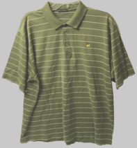 $9.99 Masters National Green Stripes Cotton Golf Augusta Polo Shirt XL - $9.89