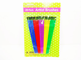 Artist Paint Brushes 20 pack Art Brush Nylon Bristles Artists Craft Short Handle - £5.27 GBP