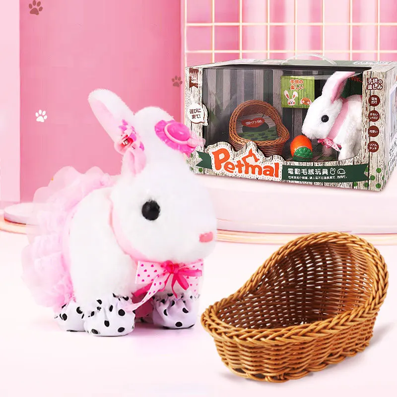 Robot Rabbit Electronic Rabbit Toys Plush Soft Pet Cute Animal Toy Walk ... - £27.99 GBP+